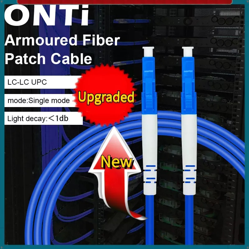 ONTi Armoured LC UPC Fiber Optic Patch Cord 3.0mm FTTH 3meters/5meters ...