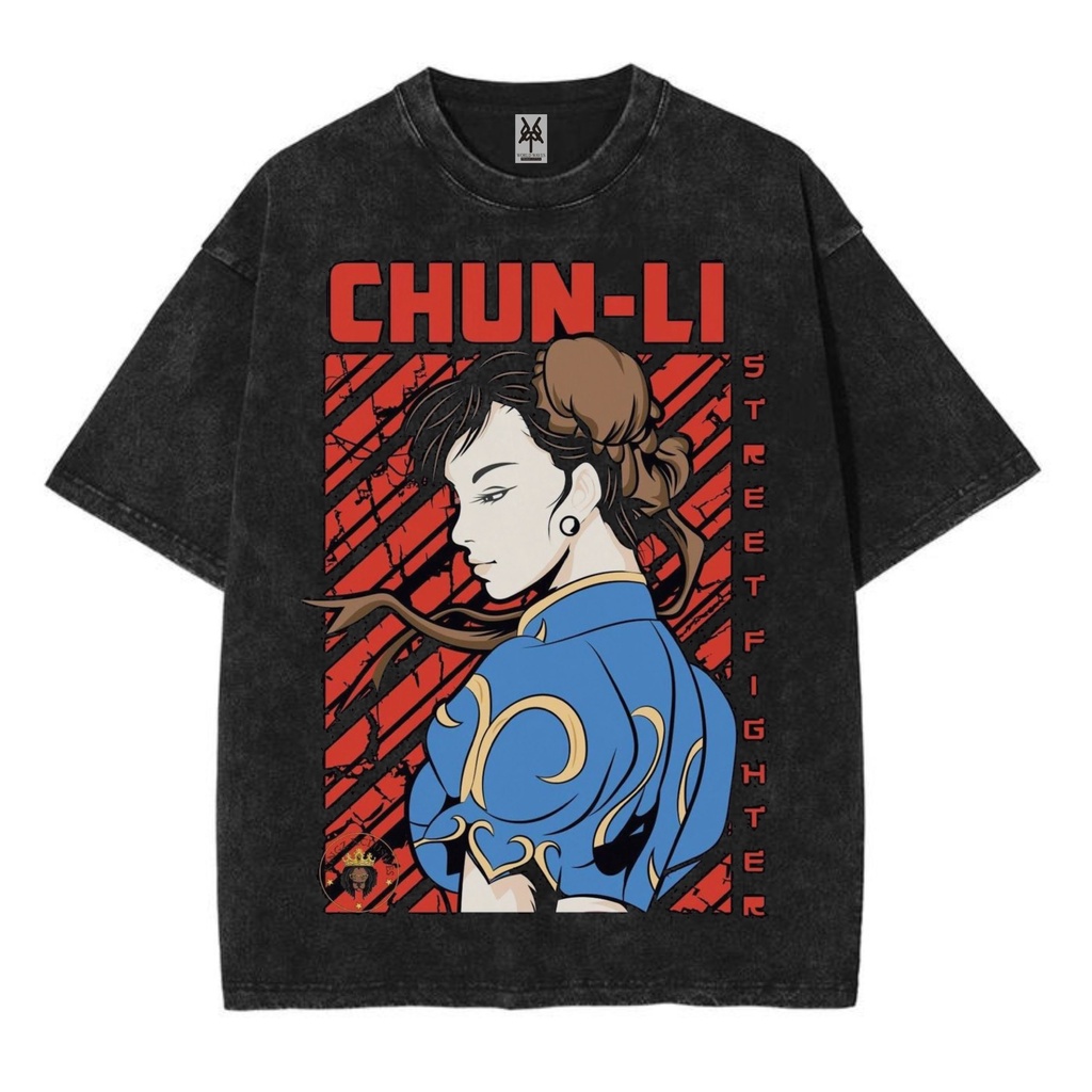 Oversize chun li washed washing vintage tee | Shopee Philippines
