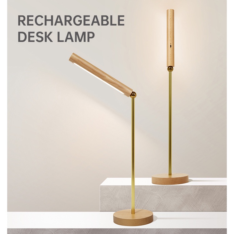 Nordic bedroom led wooden rechargeable table lamp rotating wall lamp USB  rechargeable bedside lamp corridor wall lamp magnetic porch corridor lamp 