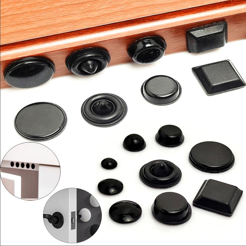 50pcs Black Rubber Feet, Cupboard Stoppers, Bumper Pads Adhesive Buffer