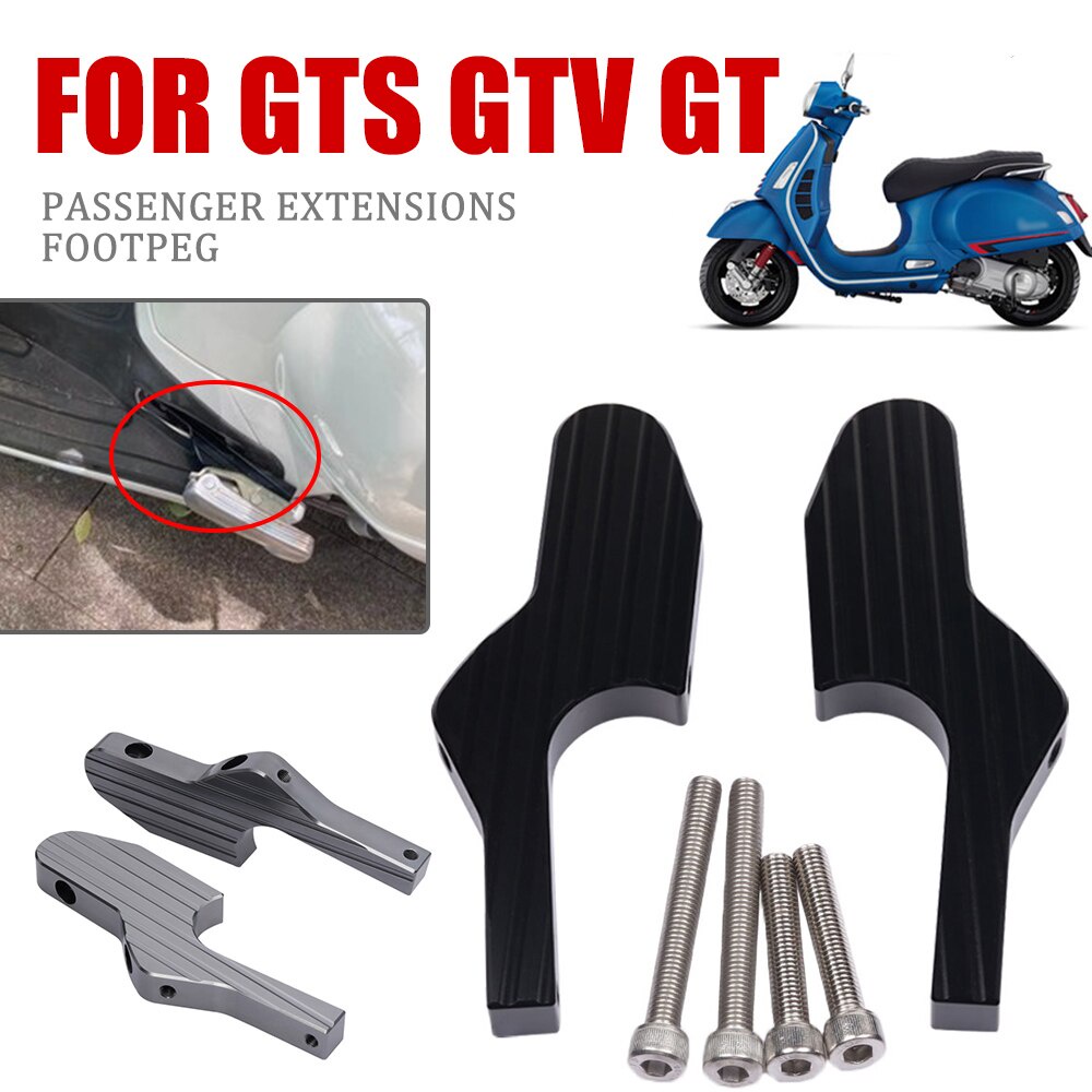 Passenger Foot Peg Extensions Extended Footpegs for Vespa GT GTS GTV 60