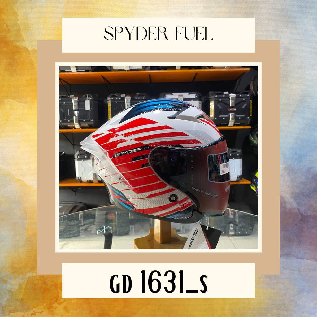 Spyder FUEL GD 1631 S HAF FACE DUAL VISOR HELMET moto project Shopee