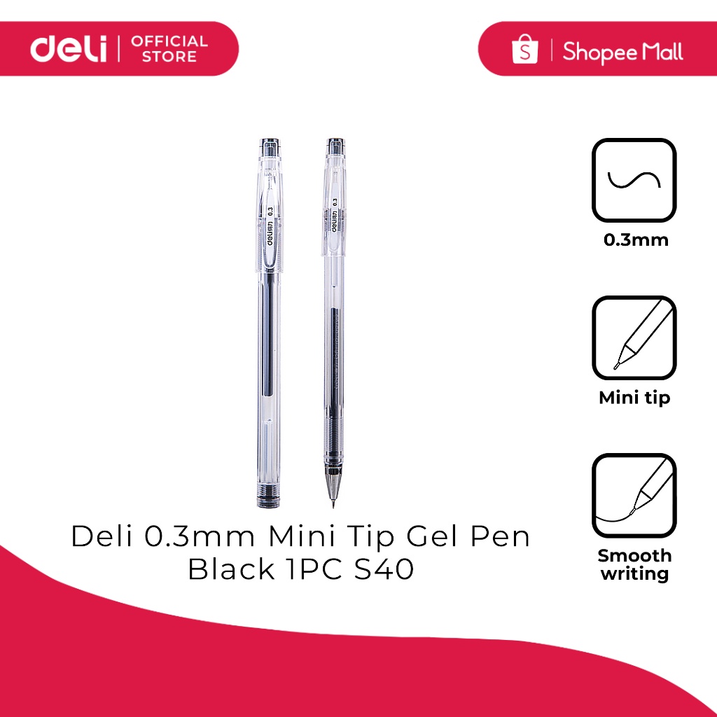 Deli S40 0.3mm Mini Tip Gel Pen Black 1PC Shopee Philippines
