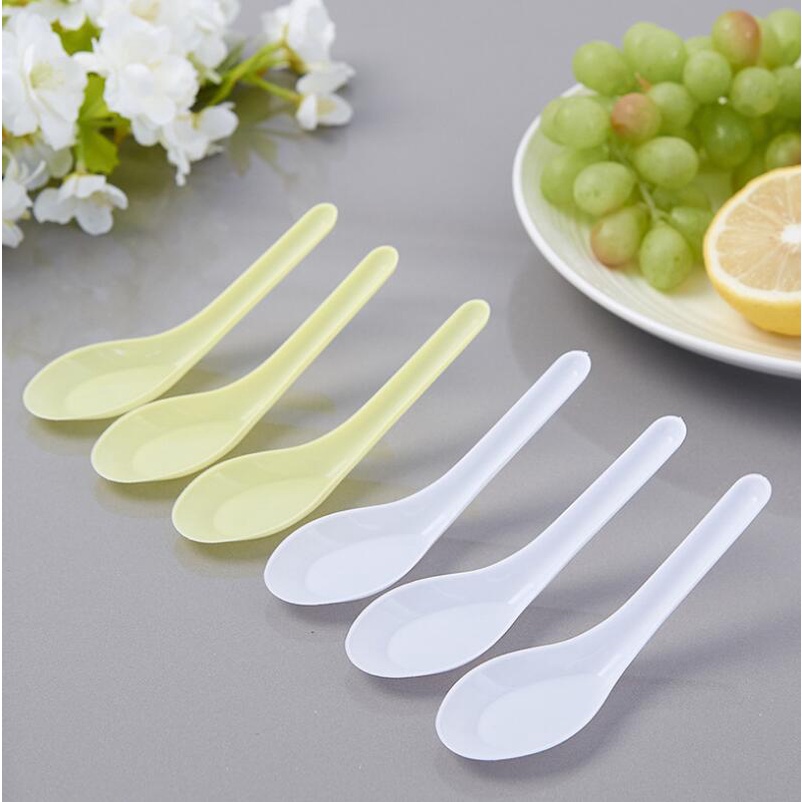 60 Pack Chinese Soup Spoons Disposable Plastic Asian Soup Spoons Saimin