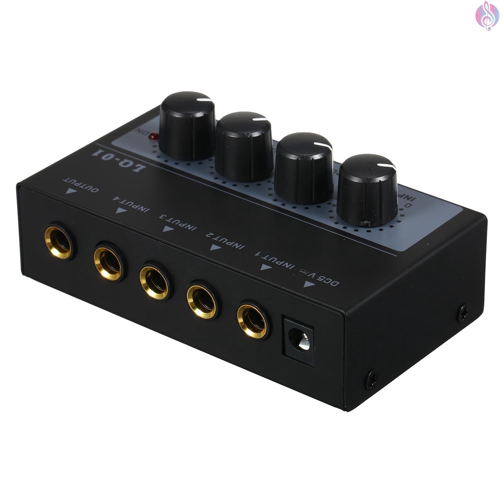 Ultra Low Noise 4 Channel Mixer 4 Input 1 Output DC 5V Portable Mini