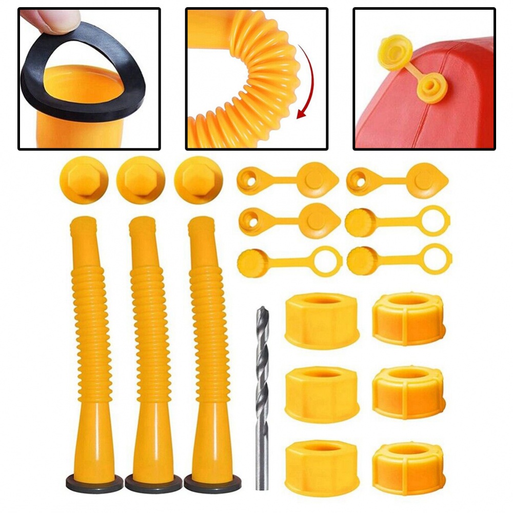 3x Replacement Gas Can Spout Nozzle Vent Kit For Plastic Gas Cans Fast