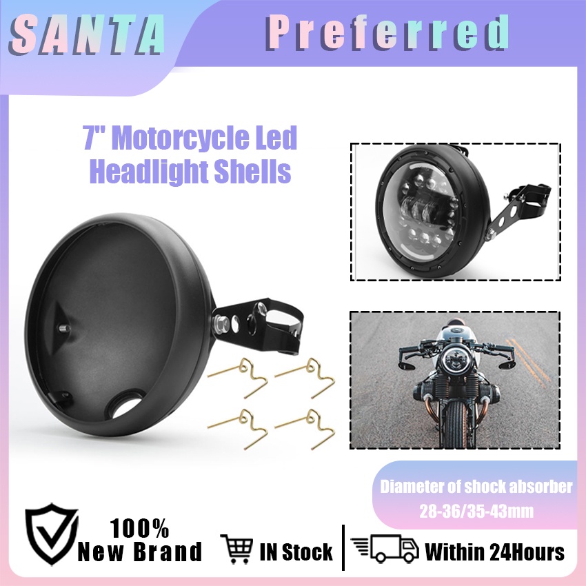 7" Motorcycle Led Headlight Housing Bracket Mount Front Lamp Shell for