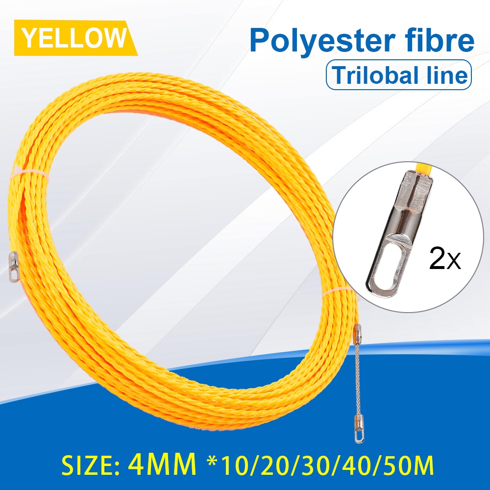 4mm 10-50M Cable Puller Fish Tape Reel Puller Fiberglass Metal Wall ...