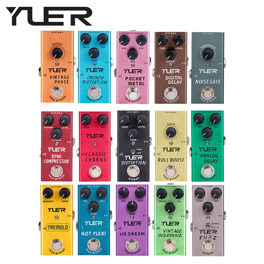 YUER Guitar Pedal Classic Overdrive / American Distortion / Phase