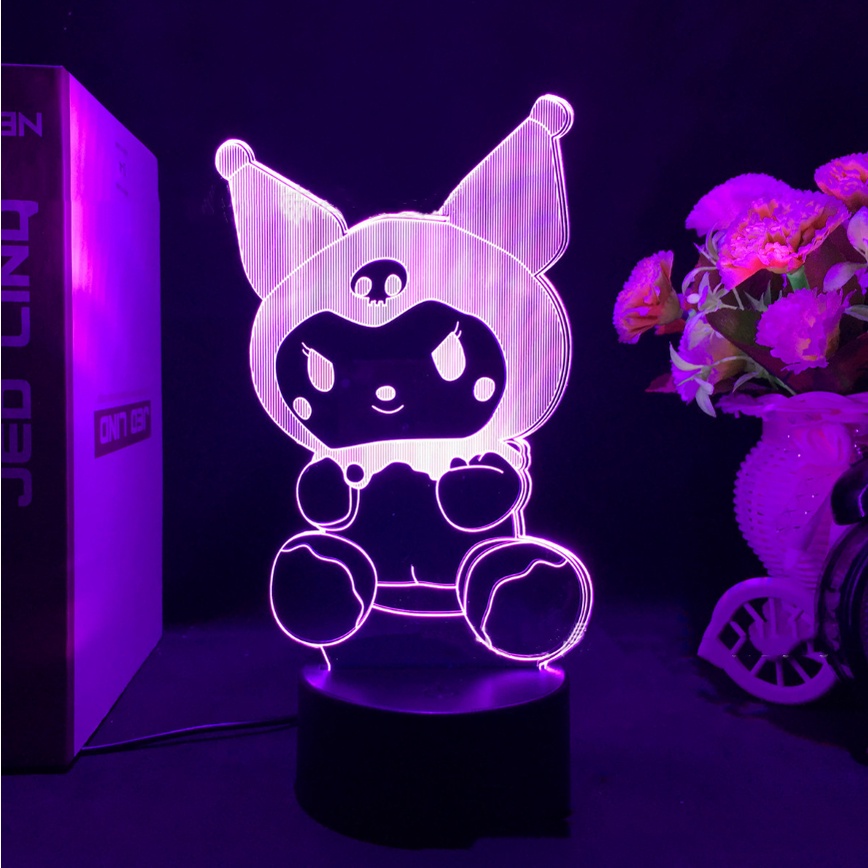 SQ2 Sanrio Kuromi Night Light Anime 3d Lamp Remote LED Charging USB ...