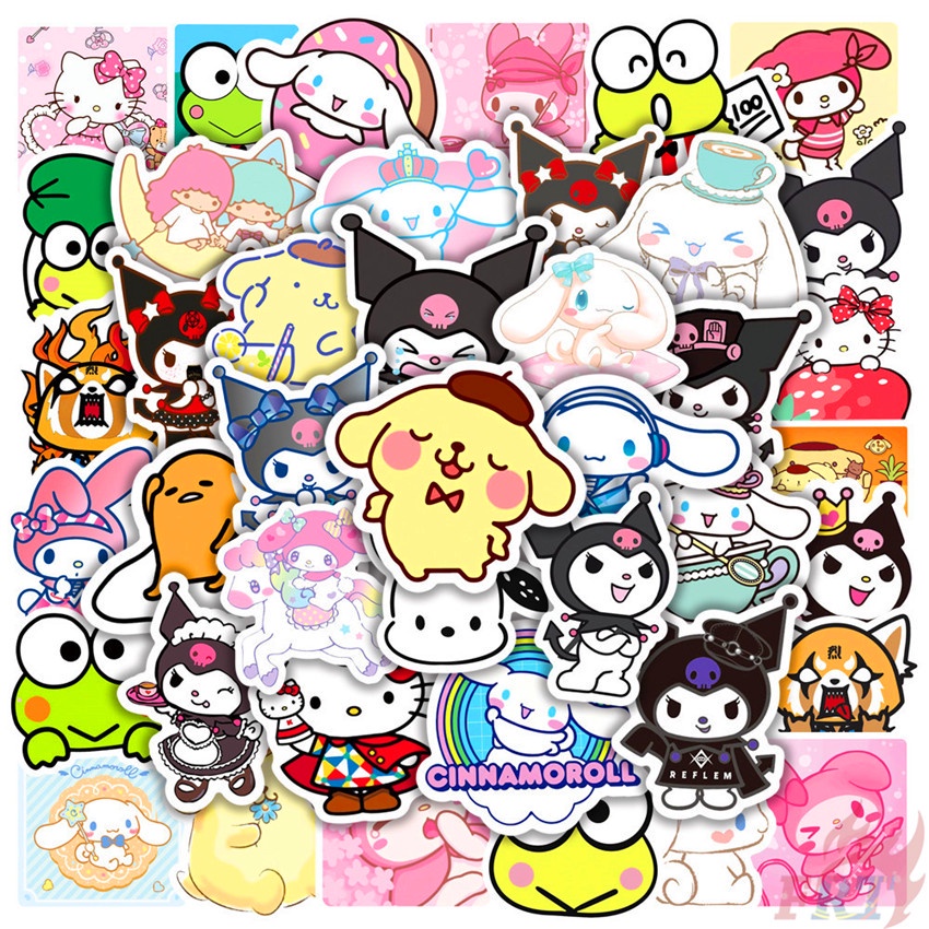 50pcs Kuromi Sanrio Cartoon Mixed Waterproof Stickers for Water Cup ...