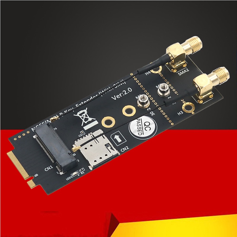 NGFF M.2 Key B to Key B Extender Adapter Riser NANO SIM Card Slot 2.4G ...