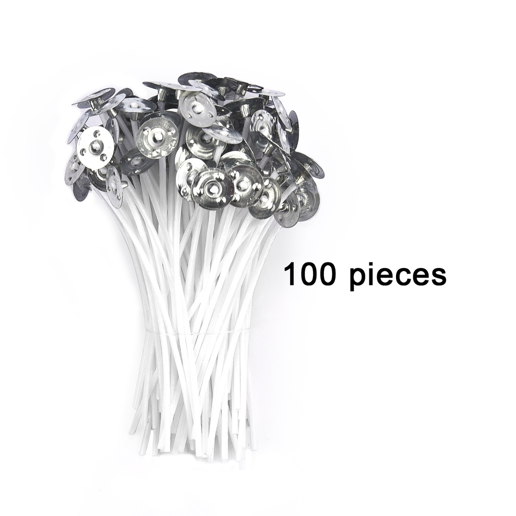 PXBBZDQ Wicks voor het maken van kaarsen, 100 stuks katoenen kaarslonten (lx wieken), 20 cm Low Smoke Pre-Waxed Candle Wick (langzaam brandende lonten), Premium benodigdheden voor het maken van