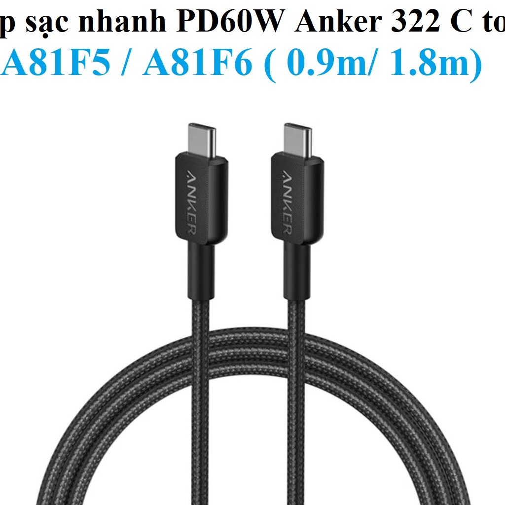 Typec PD60W Anker 322 C to C 2End Fast Charging Cable A81F5 / A81F6