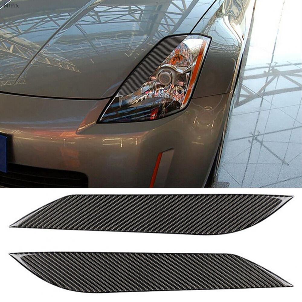 Headlight Eyelid 2Pcs Carbon Fiber Eyelids Cover Trims Headlight Eye