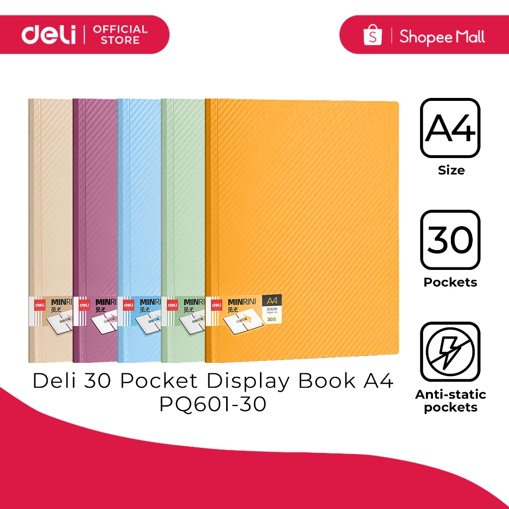 Deli PQ601-30 30 Pocket Display Book A4 | Shopee Philippines