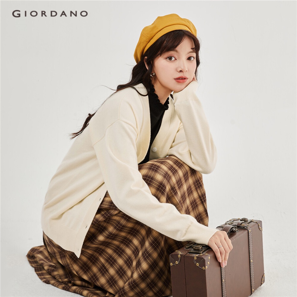 Pull Vintage Giordano Pour Femme - Marron, Taille XL, Modèle Rayé, Mélange Laine