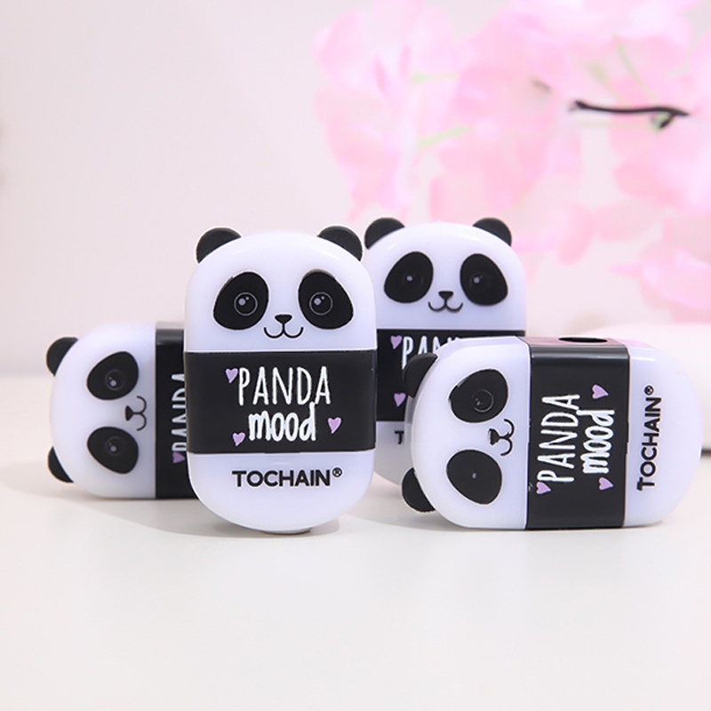 Multifunction Cute Cartoon Panda Eraser&Pencil Sharpener School Student ...