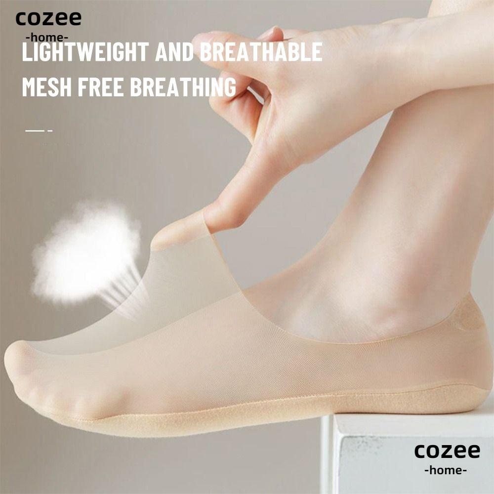 COZEE 5 Pairs Nvisible Boat Socks New Half-Palm Suspender Thin High ...