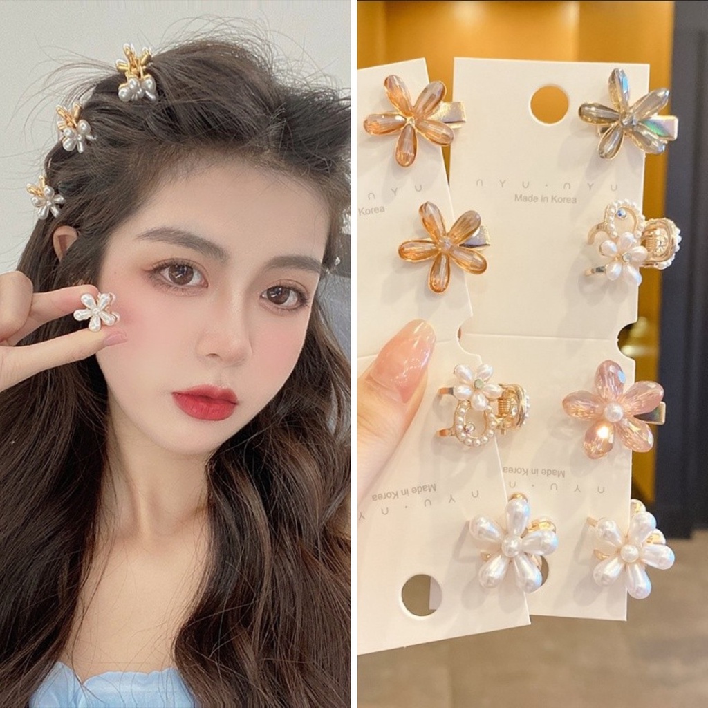 20 PCS Flower Hair Clip Pearl Hair Pin Small Hairpin for Woman Hair