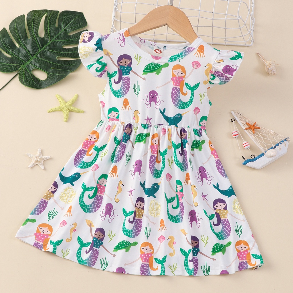chinese dress ladies Misty Mermaid Dress, Pink/Blue (Size 5-7)