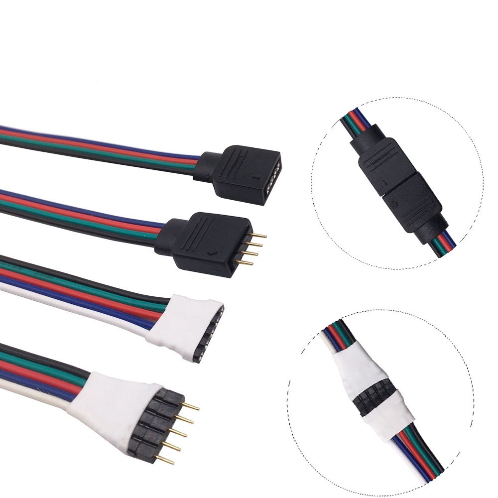 10pcs Male and Female Connector 4PIN for RGB 5PIN for RGBW RGBWW Led ...