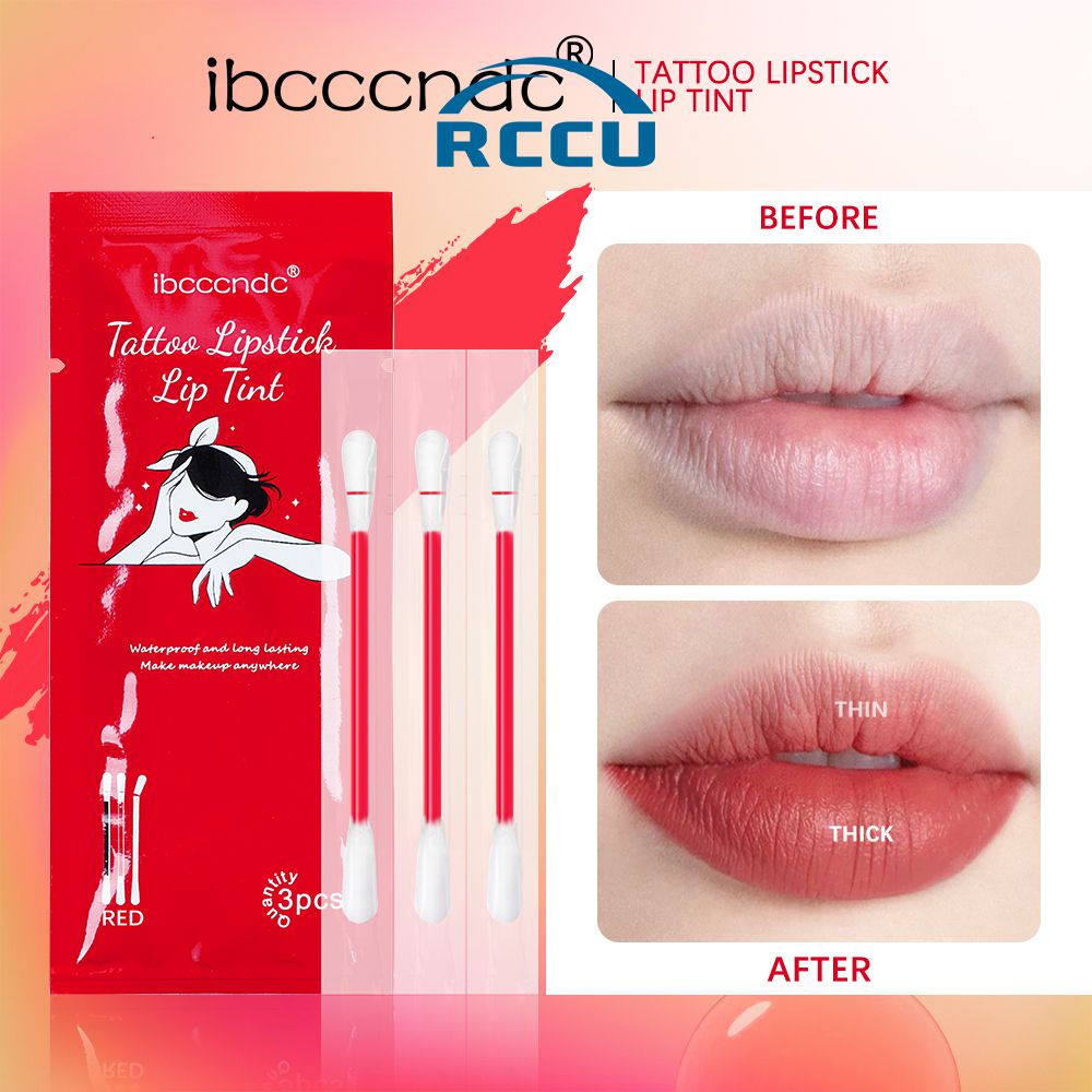 Ibcccndc Portable Waterproof And Lasting Cotton Swab Lip Tint Nonstick