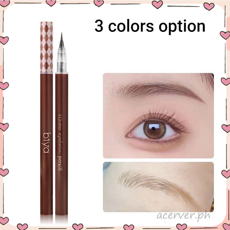 Biya 3 Colors Liquid Eyebrow Pencil Soft Brush Tip Natural Smooth