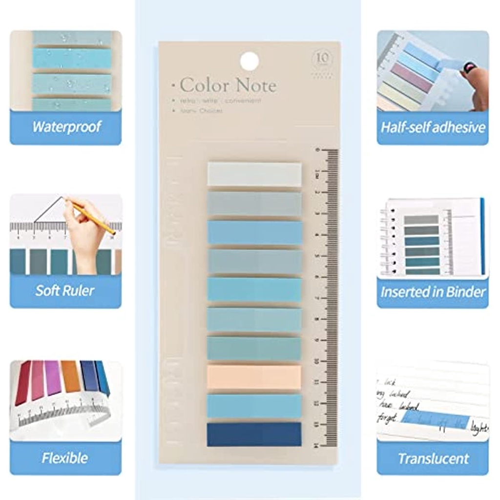 1200/1600/2000/2400Pcs sticky notes with ruler notebook sort location ...