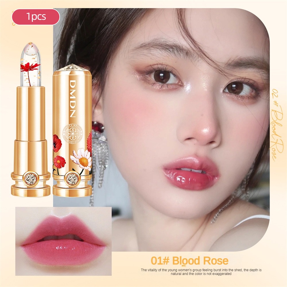 Hih 3 Colors Jelly Flower Lipstick Color Changing Long Lasting Lip ...