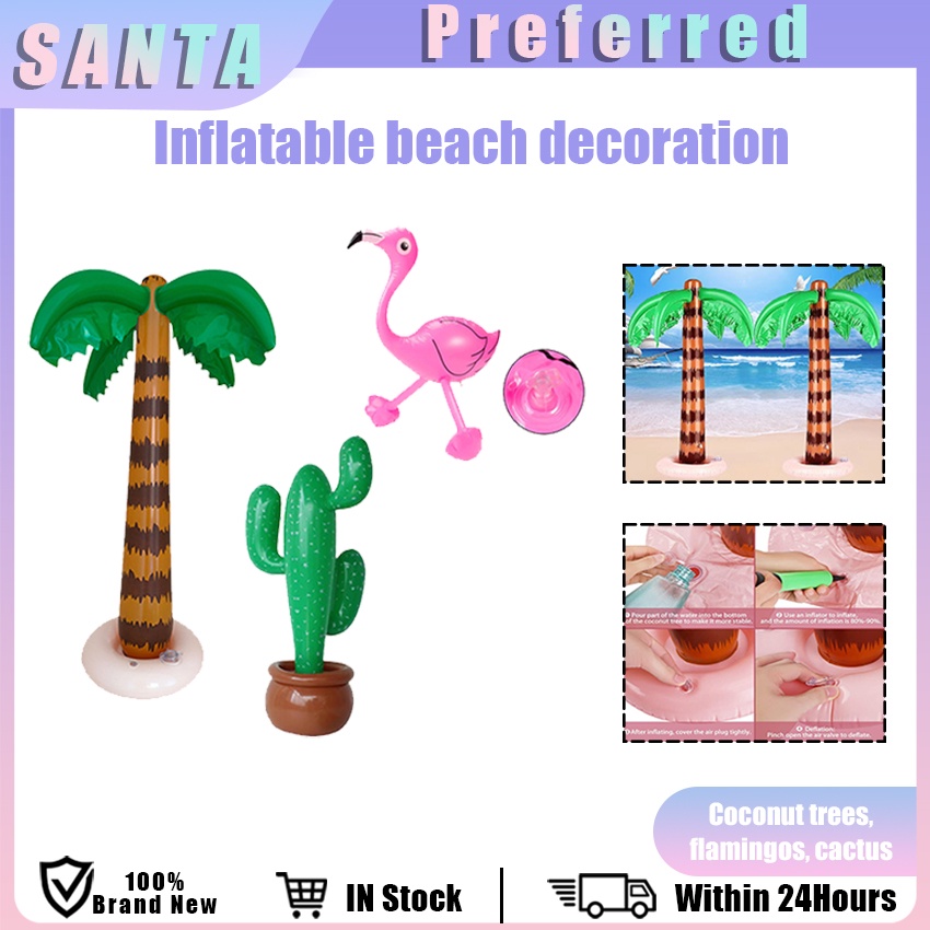Reusable Inflatable Flamingo Coconut Tree Cactus Balloon Hawaiian ...
