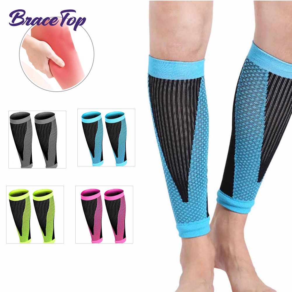 BraceTop 1Pair Compression Calf Sleeves for Sports Recovery, Shin and