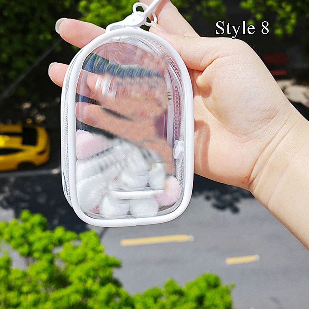 PVC Transparent Storage Case Organizer Box Pouch Keychain Bag Zipper ...