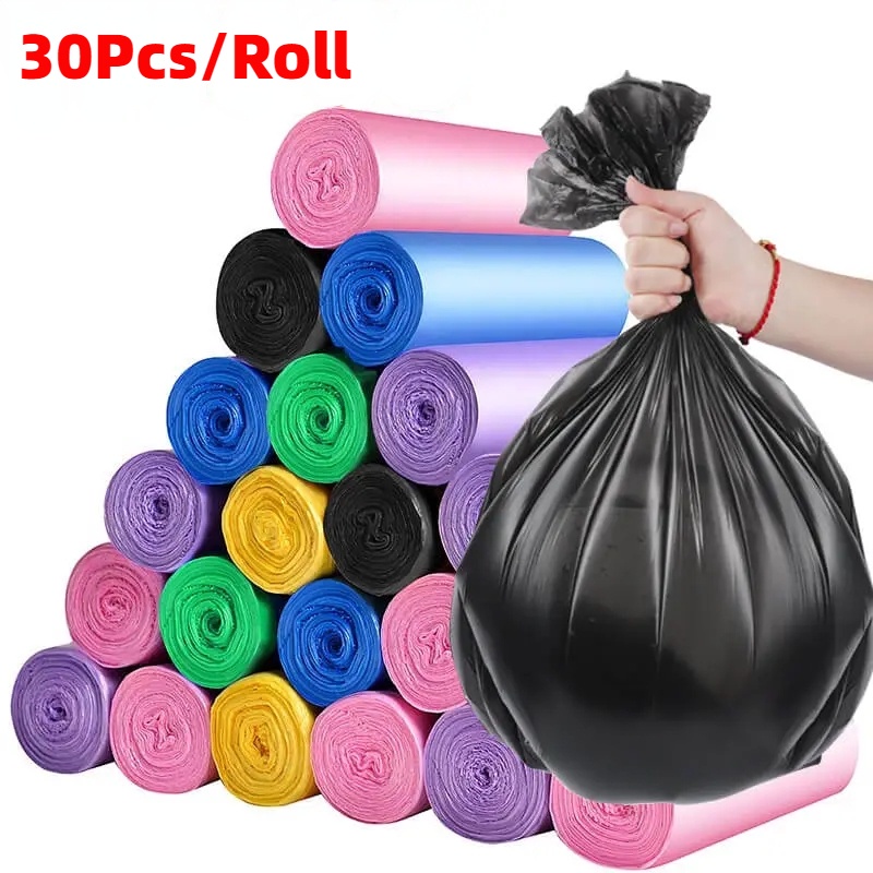 30Pcs/Roll Garbage Bags/Household Disposable Plastic Trash Bags
