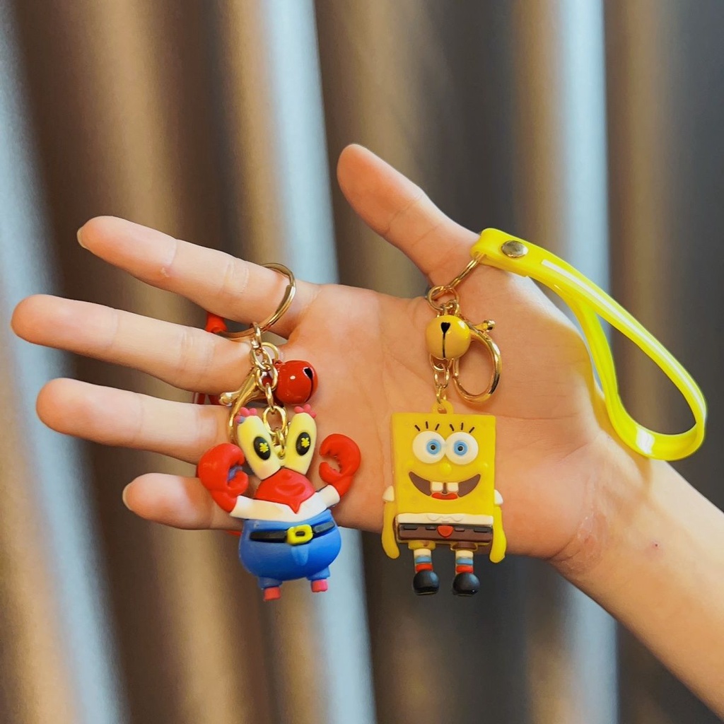 Patrick star Keychain Roll Key Chain Rings For Women Bag Decor Pendant ...