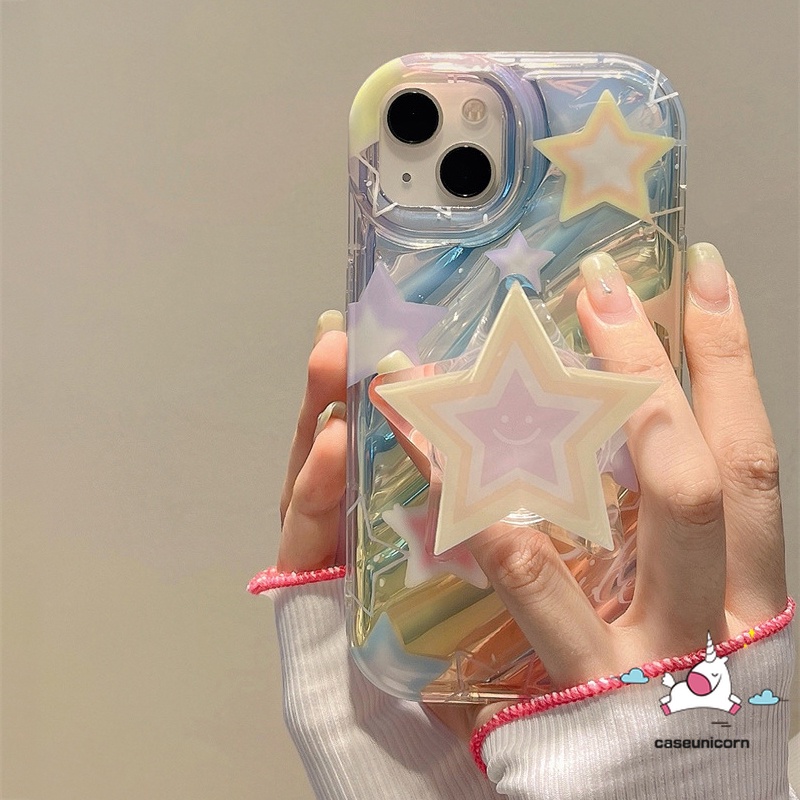 Glitter Stars Smile Casing Compatible for iPhone 11 14 15 13 12 Pro Max ...