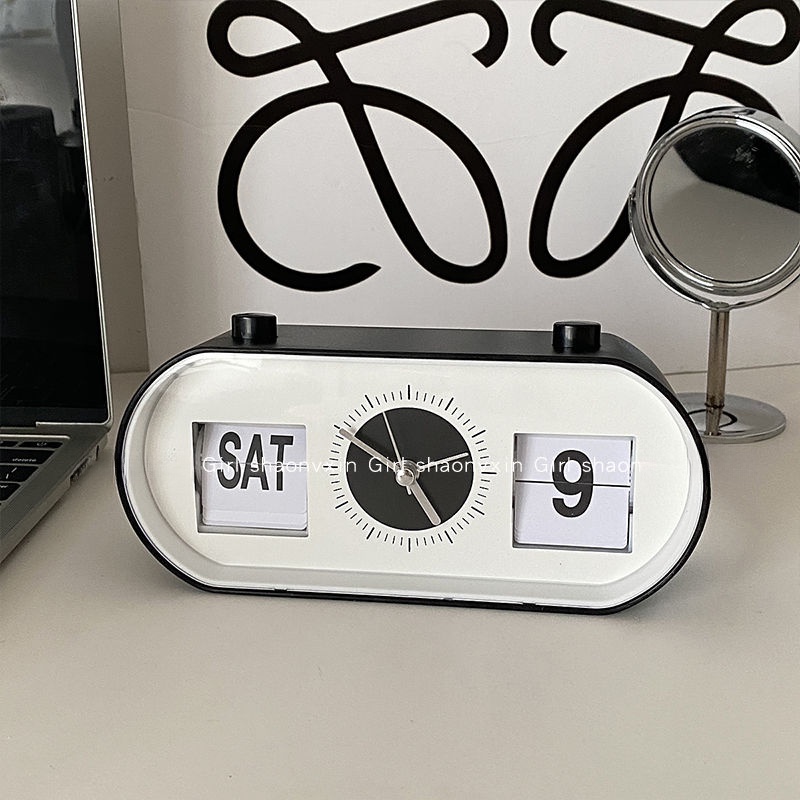 Manual PageFlip Clock Student Desk Clock Desktop Decoration ins