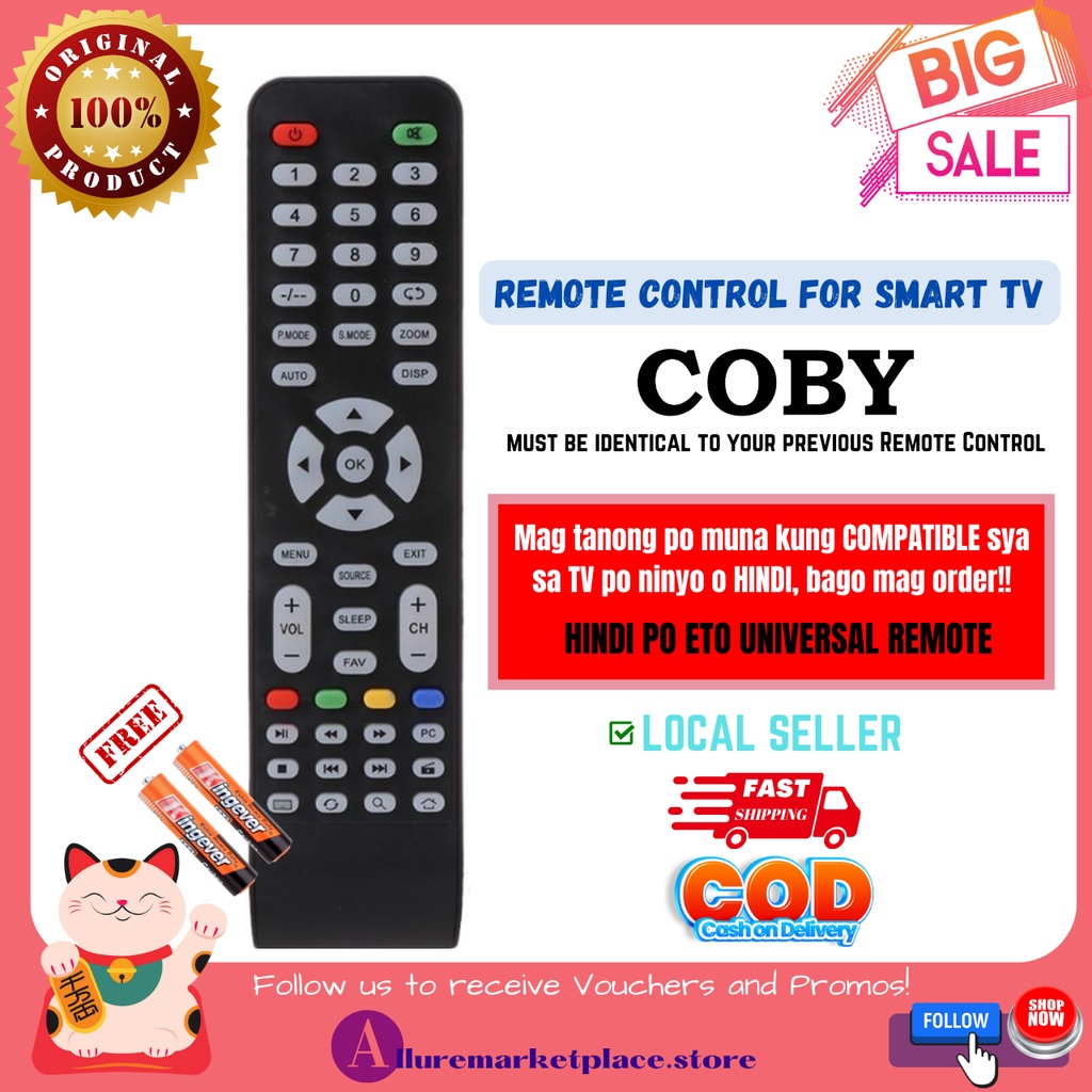 COBY Smart TV Remote Star Coby Remote TV Remote Control for Smart TV