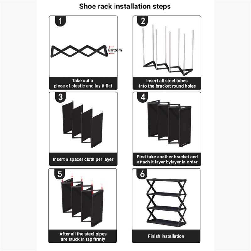 X-Shaped Shoe Rack, with 4 Tier Sturdy Shoe Storage Cabinet, Space ...
