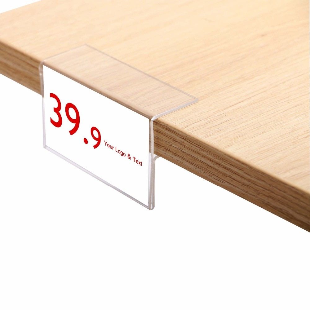 Acrylic Shelf Sign Frame Clips Label Price Tag Display POP Label Holder ...