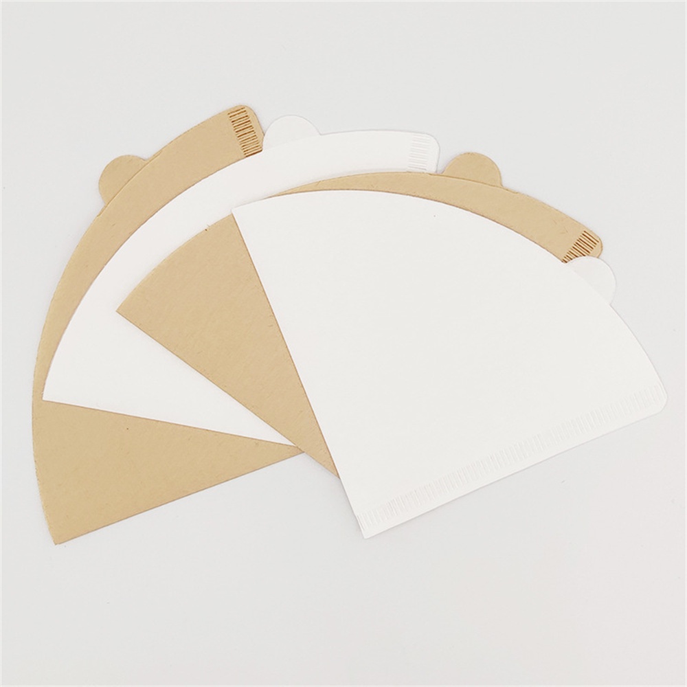 100 PCS V-shaped Wood Pulp Drip Paper V60-01 Cone White Coffee Filter ...
