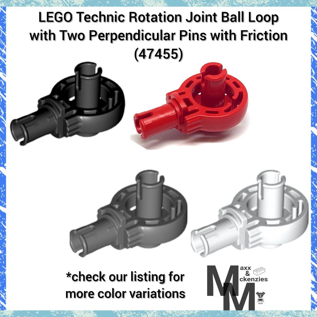 Technic Rotation Joint Ball Loop With Two Perpendicular Pins With Friction 47455 Lego Parts