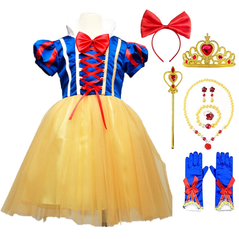 Girl Snow White Dress Children Gown Clothes Kids Halloween Dress