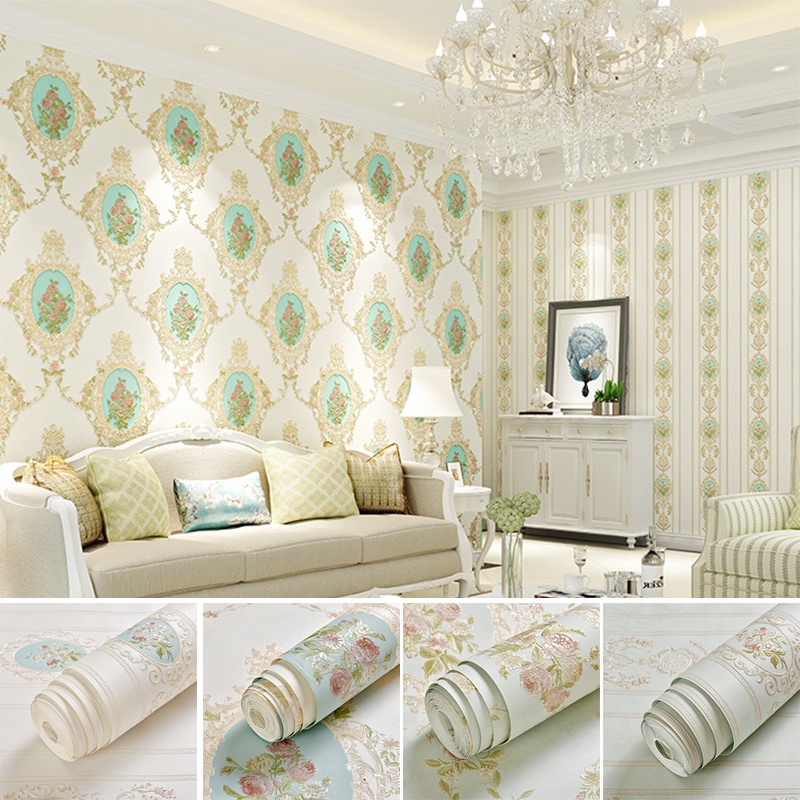 Elegant 3D Wall Sticker Self-adhesive Cozy Vintage Wallpaper for Living ...