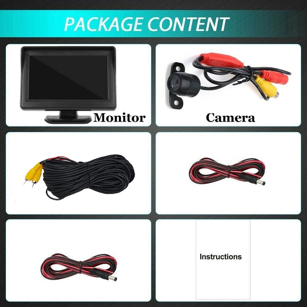 4.3Inch Car Reverse Monitor Rear View Camera Backup Camera Kit Car ...