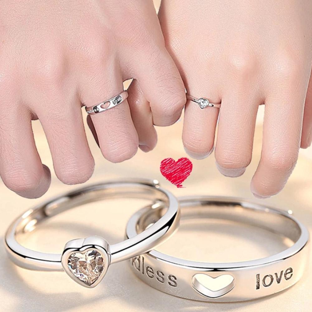 Adjustable Couple Ring Promise Ring Couple Forever Knot Concentric ...