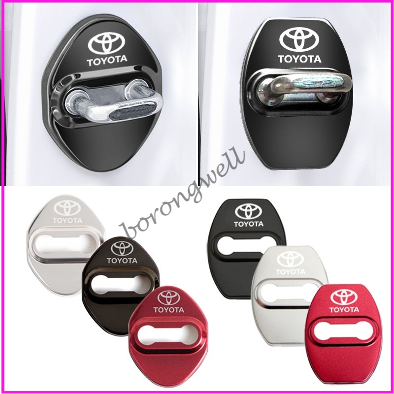 【TOYOTA】4Pcs Car Door Lock Protect Cover Cap Anti Rust Auto Door Latch ...