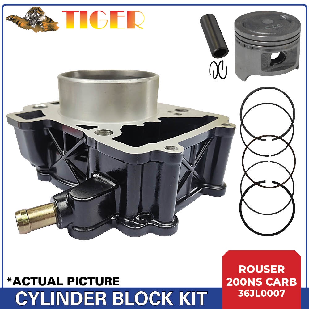 Tiger Kawasaki Rouser 200NS Carb Cylinder Block Kit (w/ Piston, Piston