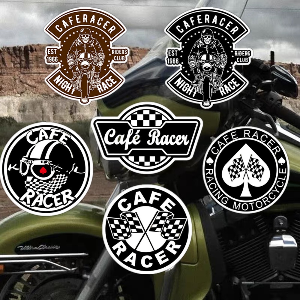 CAFE RACER Motorcycle Sticker Riders Club Decal Night Race Racing ...