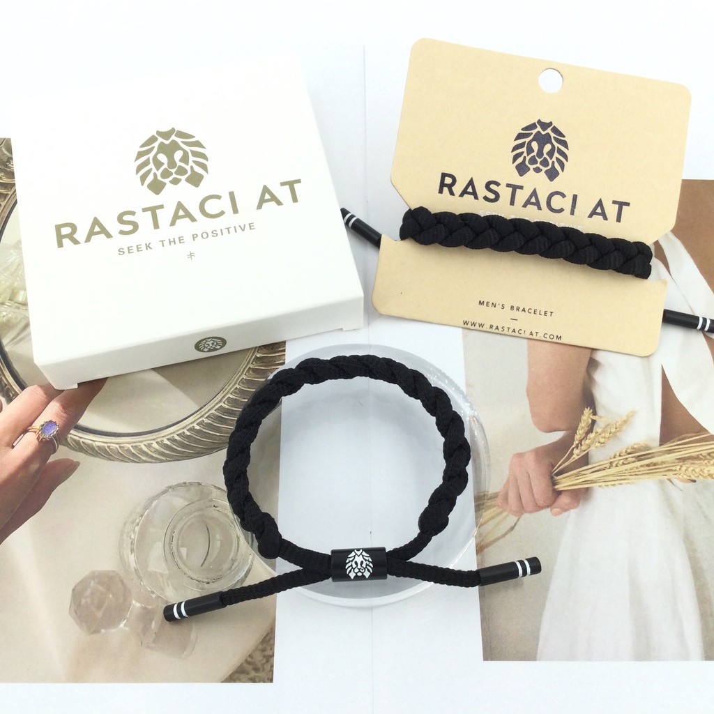 RASTAClAT Bracelet Men's Braided Samurai Black Bracelets for Women Men